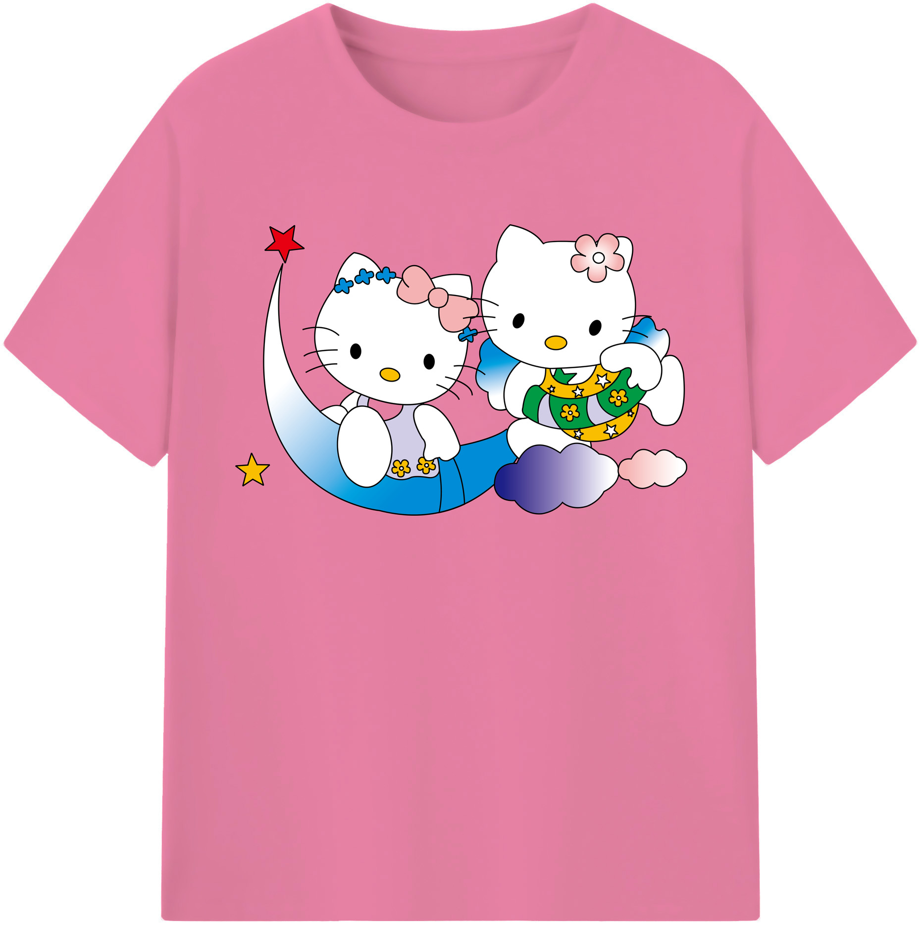 （画像用） Hello Kitty ハローキティ 綿100％半袖Tシャツ（フロントプリント）